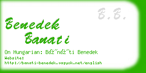 benedek banati business card